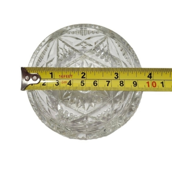 Vintage Cut Glass Dresser/Vanity Jar Textured Glass with Intricate Design - Picture 11 of 14